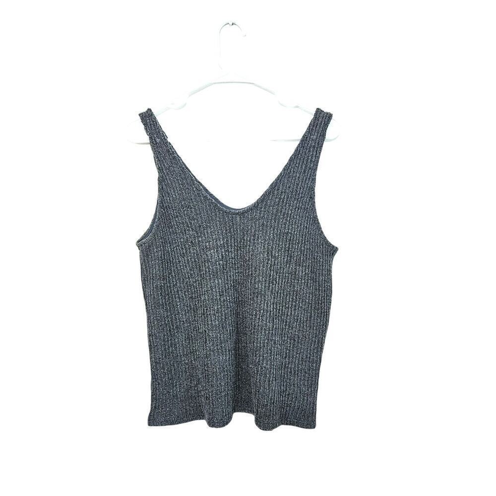 MTS Grey Knit Sleeveless Top Size Large Polyester/Rayon - Picture 2 of 5